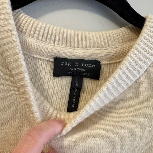 Rag & Bone Cream Cashmere Sweater - Picture 2 of 4